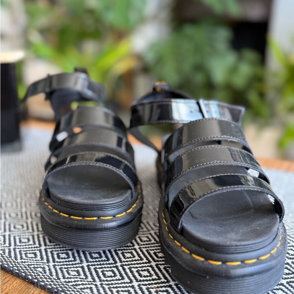 Dr. Martens Blaire Black Patent Leather Sandals